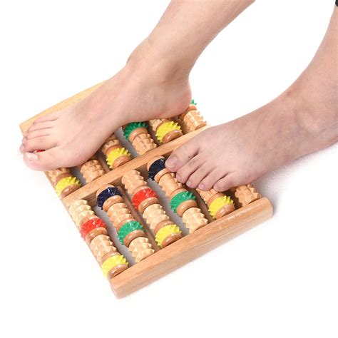 Wooden Wood Roller Foot Massager Stress Relief Heath Therapy Relax Foot Massage In Massage