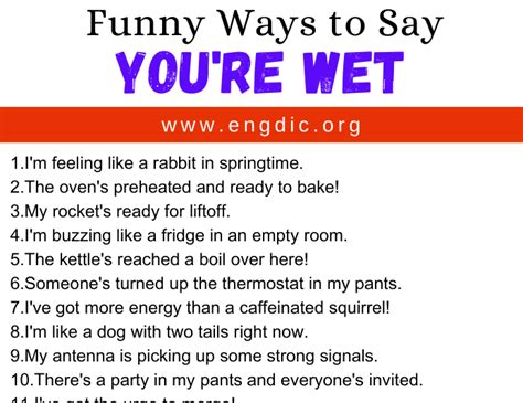 30 Funny Ways To Say Youre Wet Engdic