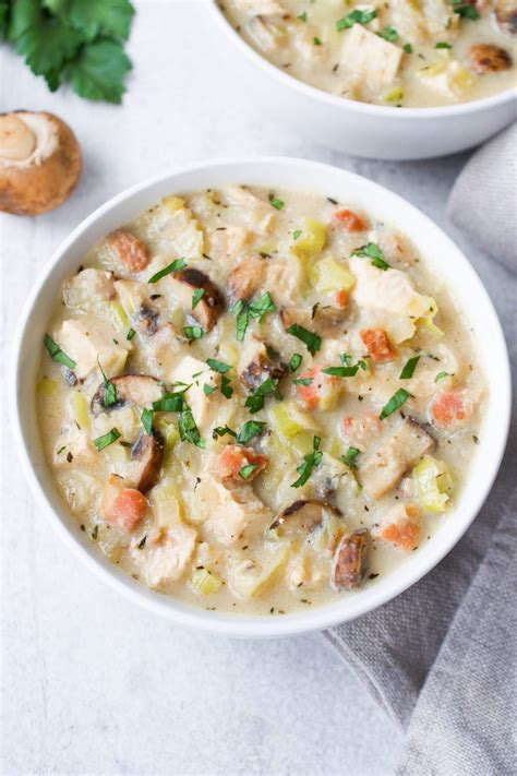 Chicken, Mushroom & Leek Soup - Every Last Bite