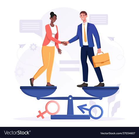 Gender Equality Concept With Business Man Vector Image