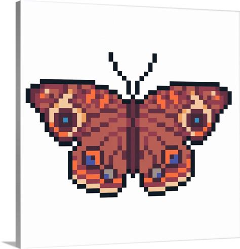 Buckeye Butterfly Pixel Art Wall Art Canvas Prints Framed Prints