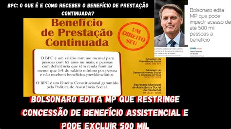 Bolsonaro Edita Mp Que Restringe Concessão De Benefício Bcp