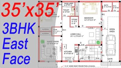 X East Facing House Plan Bhk Sqft Gaj Ghar Ka