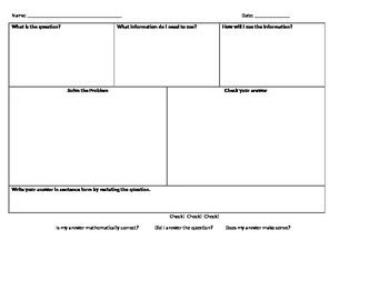 Math Problem Solving Graphic Organizer by Ronalda McMillian | TpT