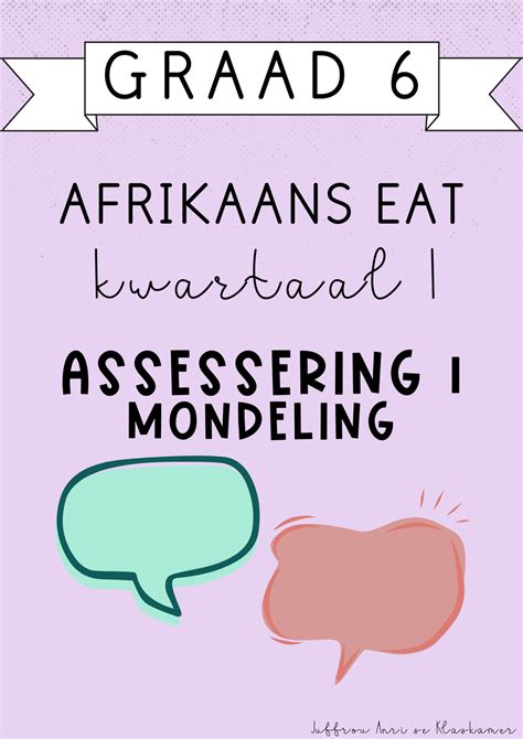 Graad 6 Afrikaans EAT Kwartaal 1 Assessering 1 Mondeling 2025