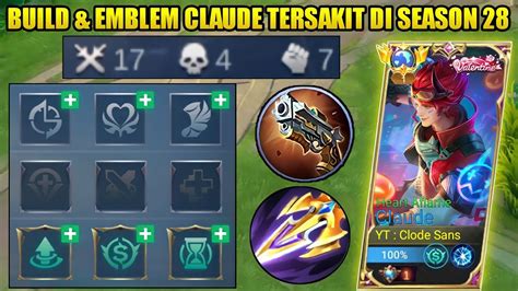 Terbaru Cara Setting Emblem Dan Build Claude Tersakit Build