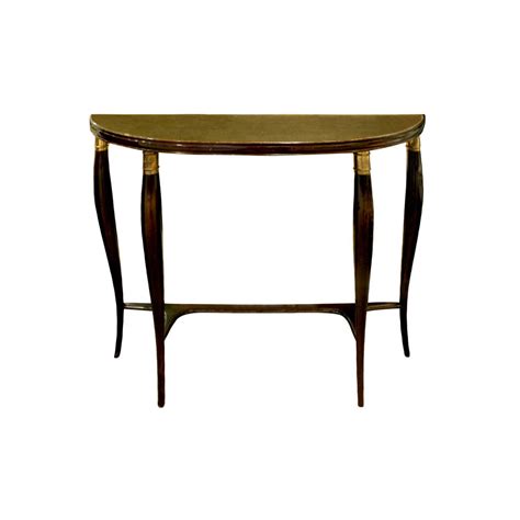 Elegant Demilune Shaped Console With Gilt Glass Top 1950s For Sale At 1stdibs