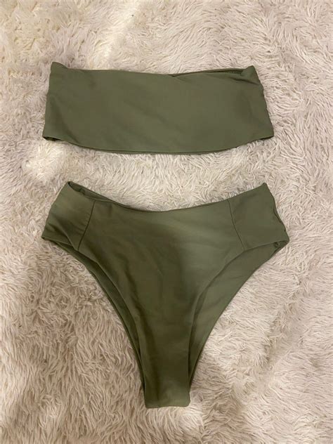 BRAND NEW Olive Green Bikini M L Size Stretchable Women S