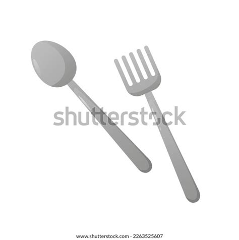 Spoon Fork Cartoon Isolated Vector Illustration Stock Vector Royalty