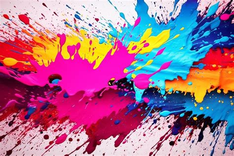 Premium Photo Abstract Grunge Background With Colourful Paint Splashes