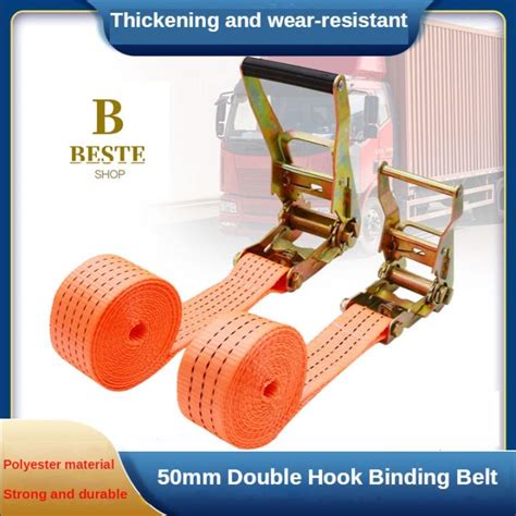 Ready Stockheavy Duty Ratchet Tie Down Cargo Lashing Belt Inches