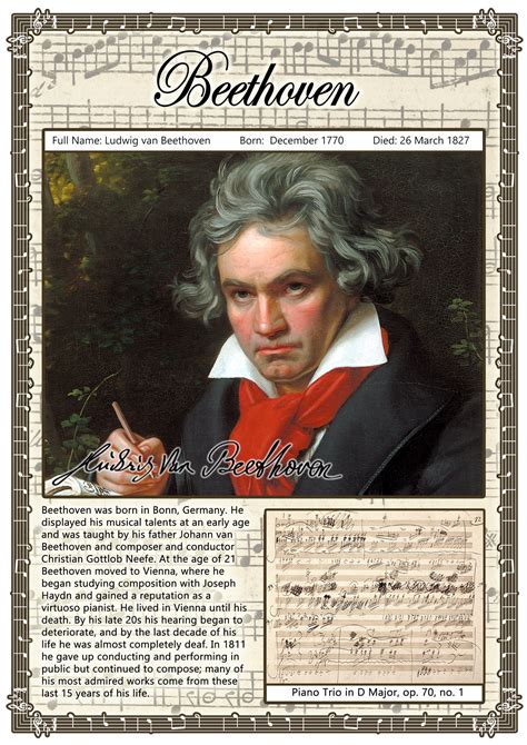 Beethoven Music Composer Poster A2 Tiger Moon