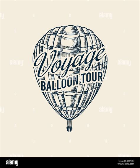 Vintage Hot Air Balloon Badge Vector Retro Flying Airship With Decorative Element Template