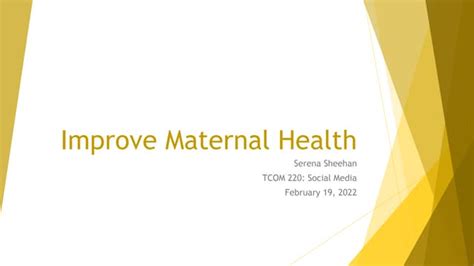 Improving Maternal Health Ppt