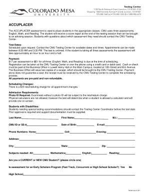 Fillable Online Coloradomesa Acc Form Colorado Mesa University