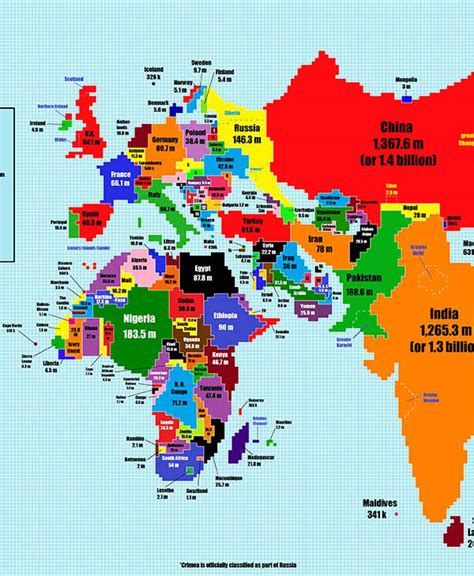 PHOTOS: What the world map looks like if scaled by population - ABC11 ...