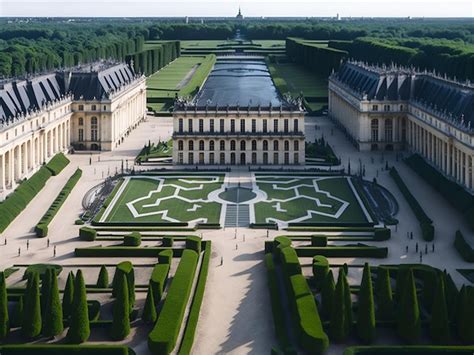 Premium AI Image | Stunning drone shots of the Palace of Versailles