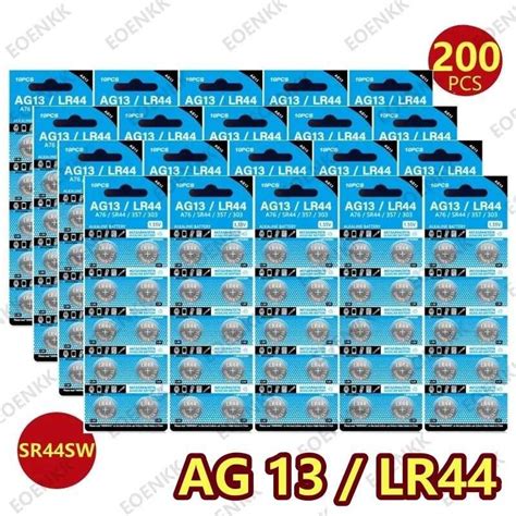 Ag13 200Pcs Lr44 A76 1 55V Button Batteries For Watch Toys Remote L1154