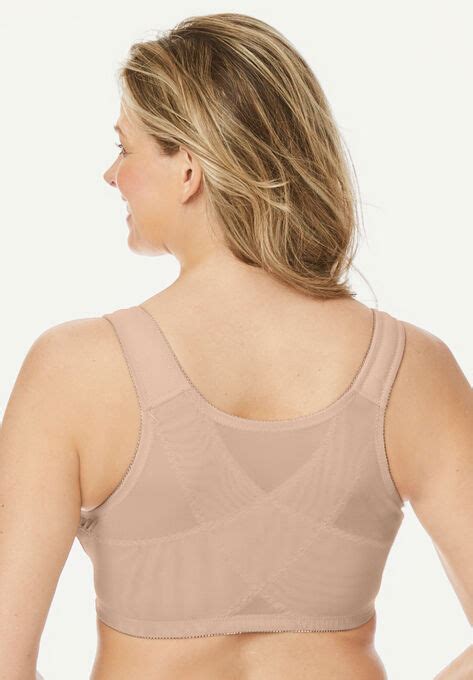 Front Close Embroidered Wireless Posture Bra By Comfort Choice® Plus