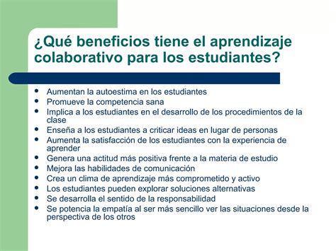 Ventajas Del Aprendizaje Colaborativo Ppt