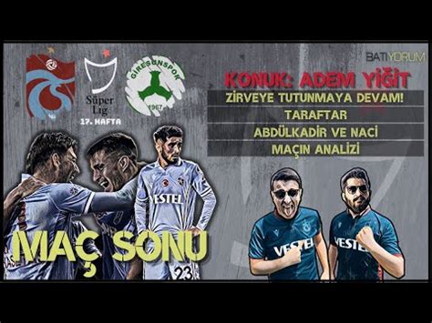 TRABZONSPOR Giresunspor STSL 17 Hafta I Maç Sonu Yayını I Zirveye