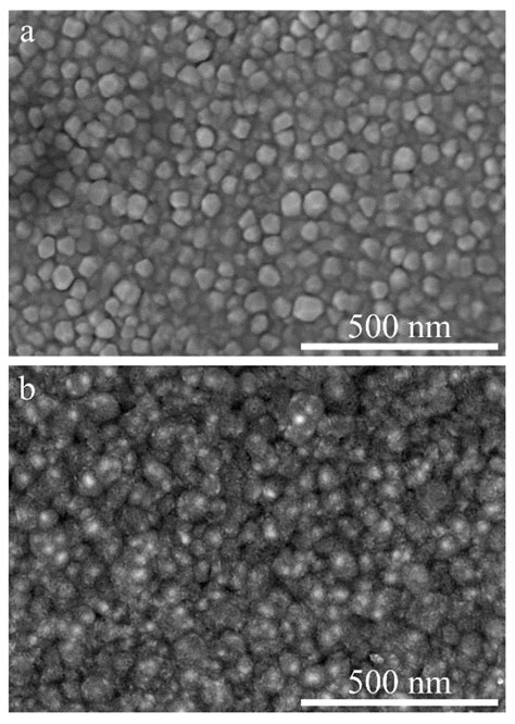 Sem Characterization Of Sputtered Au Film On Ti Foil A Before And B