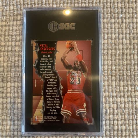 Michael Jordan 1996 97 Fleer Metal Shredders Card 241 SGC Graded 9 5