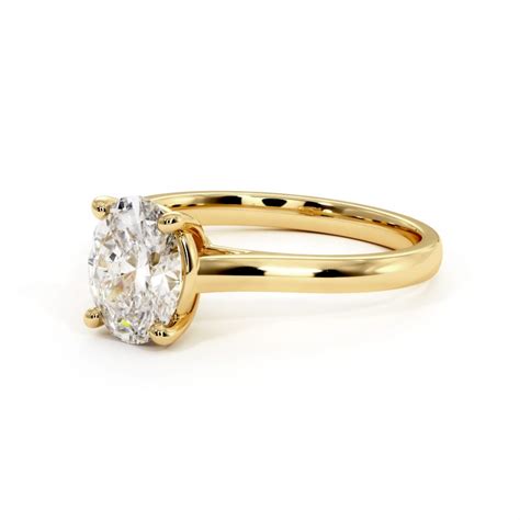 Bague Diamant Taille Ovale Promesse Or Jaune 18k Maison Celinni