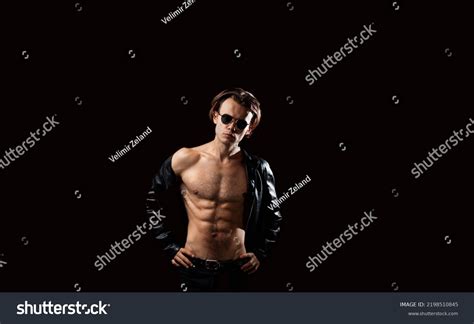 Fashionable Macho Man Sunglasses Naked Torso Stock Photo 2198510845