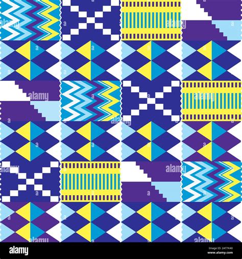 Estilo Africano Kente Nwentoma Tejido Vector Sin Costuras Patr N