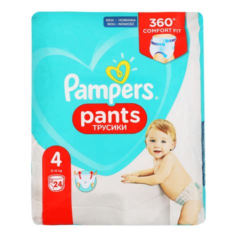 Подгузники-трусики для детей одноразовые 9-15кг 4 Pants Pampers 24шт ...