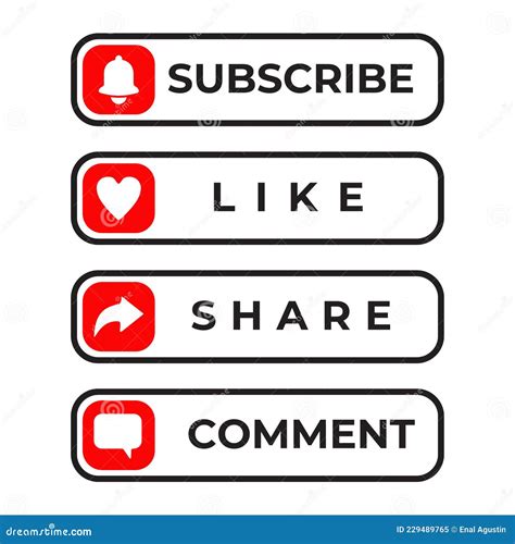 Subscribe Like Share And Comment Button Logo Design For Social Media