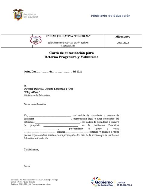 Introducir 47 Imagen Modelo De Carta Retorno Voluntario Abzlocalmx