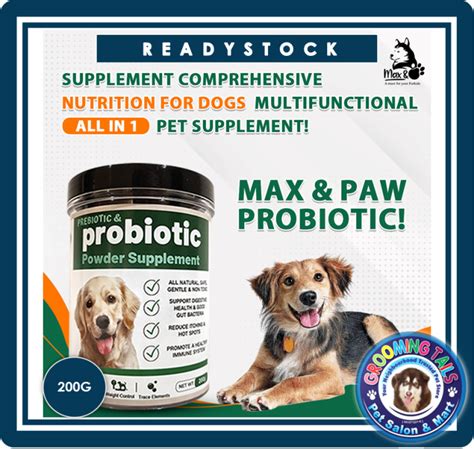 Max And Paw Dog Supplement Probiotic All Natural Probiotic Powder