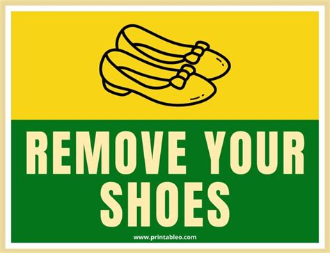 53+ Printable Please Remove Your Shoes Sign