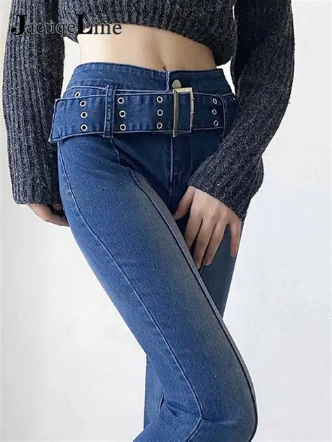 Jacuqeline Low Waist Gothic Y K Pants Women Punk Do Old Jeans