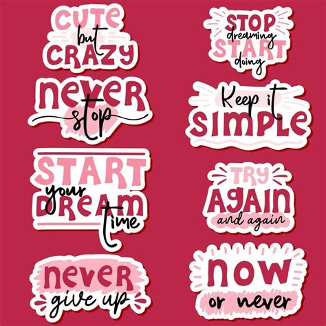 Set Of Stickers With Motivational Quotes 29160870 Vector Art At Vecteezy