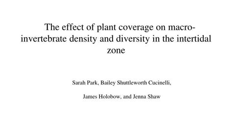 Ppt The Effect Of Plant Coverage On Macro Invertebrate Density And