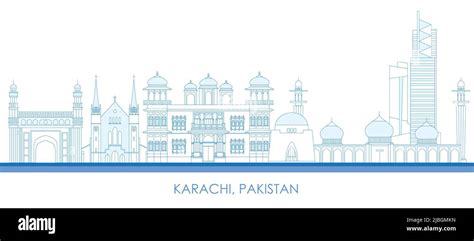 Skizzieren Skyline Panorama Der Stadt Karachi Pakistan Vektor