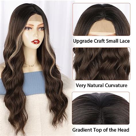 Discount On Poptaiyu Long Brown Mixed Blonde Wavy Highlight Lace