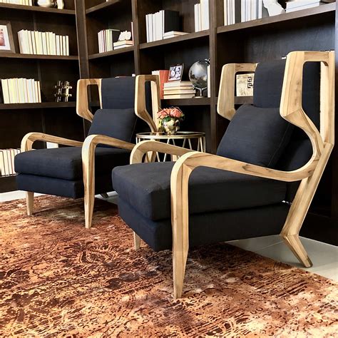 Contemporary Library With Stunning Chairs By Noir Interior Chair