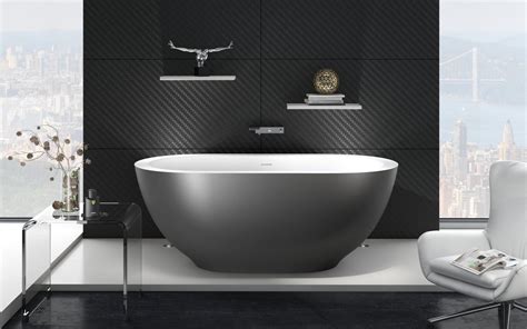 ᐈ 【aquatica Karolina 2 Gunmetal Wht Freestanding Solid Surface Bathtub