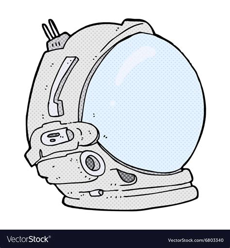 Comic cartoon astronaut helmet Royalty Free Vector Image