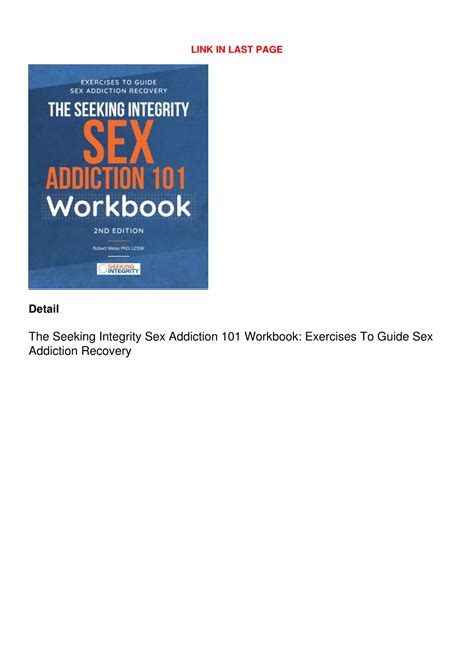 Ppt Pdf The Seeking Integrity Sex Addiction 101 Workbook Exercises