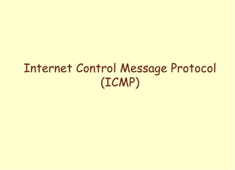 Ppt Internet Control Message Protocol Icmp Powerpoint Presentation