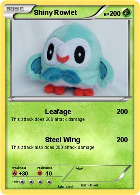 Pokémon Shiny Rowlet - Leafage - My Pokemon Card