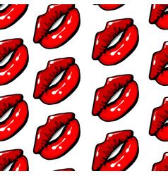 Pop Art Lips Seamless Pattern Sexy Woman S Vector Image