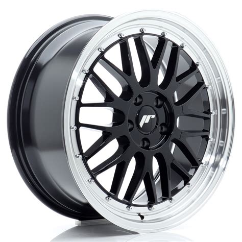 JR Wheels JR23 19x8 5 ET45 5x112 Gloss Black W Machined Lip JR