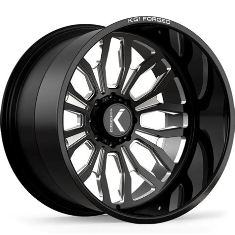 Kg1 Heathen Gloss Black Milled Powerhouse Wheels And Tires