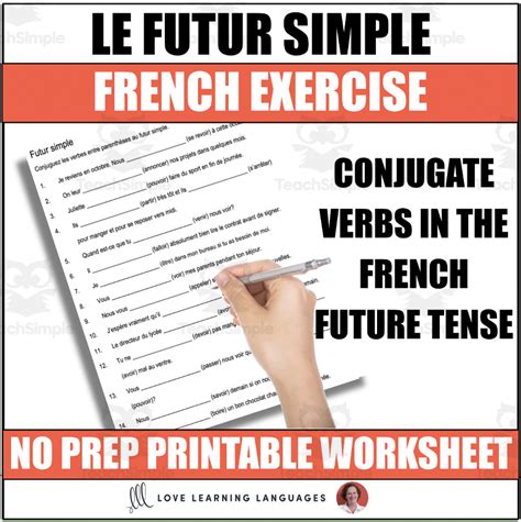 Le Futur Simple French Future Tense Worksheet By Teach Simple